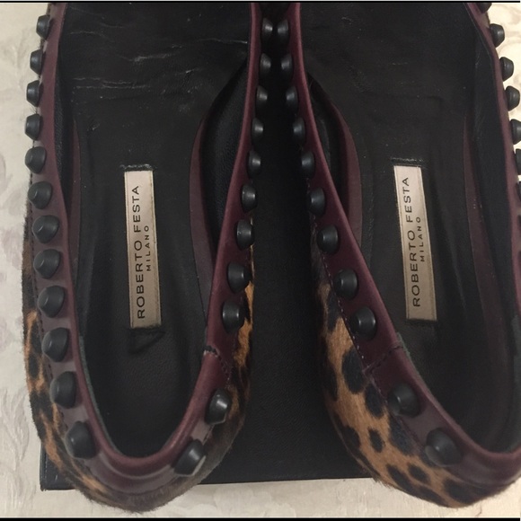 🆕 Roberto Festa pony hair studs Flats, Italy - Picture 3 of 8